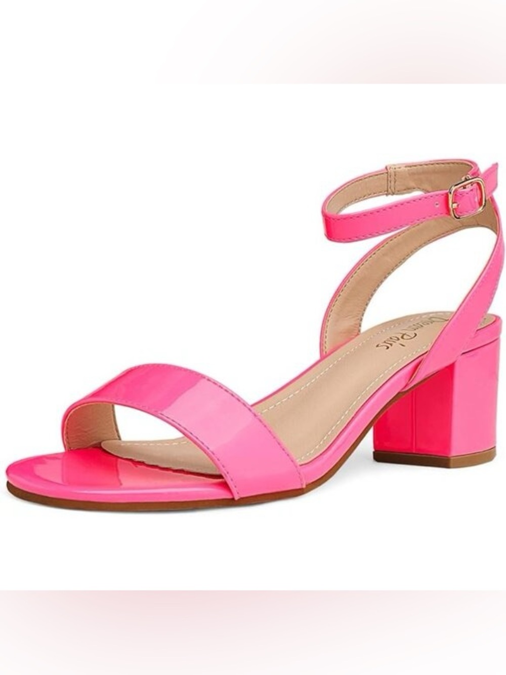 DREAM PAIRS Open Toe Ankle Strap Low Block Chunky Heels